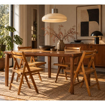Drewniane krzesła vintage lata 70. – komplet 4 sztuk